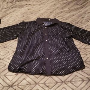 Large Silky Blue shirt with stars